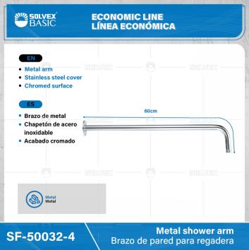 SF-50032-4-(Caja master 1 CTN=50 SKU)-(MOQ 1 SKU)-Brazo de pared para regadera
Brazo de metal