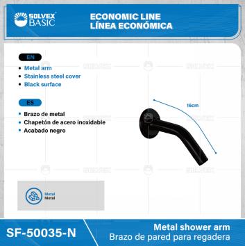 SF-50035-N-(Caja master 1 CTN=100 SKU)-(MOQ 1 SKU)-Brazo de pared para regadera
Brazo de metal