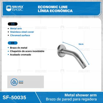 SF-50035-(Caja master 1 CTN=100 SKU)-(MOQ 1 SKU)-Brazo de pared para regadera
Brazo de metal