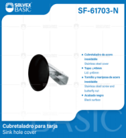 SF-61703-N (Caja master 400)(MOQ 2 pzs=1 bolsa) Cubretaladro para tarja Sink hole cover