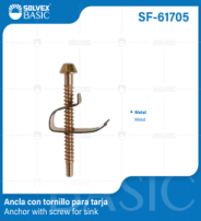 SF-61705 (Caja master 600)(MOQ 6 pzs=1 caja) Ancla con tornillo para tarja Anchor with screw for sink