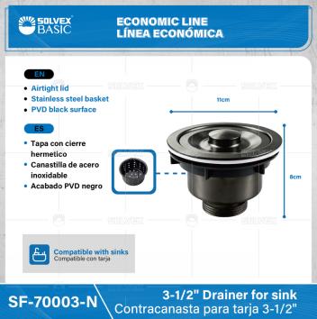 SF-70003-N-(Caja master 1 CTN=100 SKU)-(MOQ 1 SKU)-Contracanasta para tarja 3-1/2"
Tapa con cierre hermetico