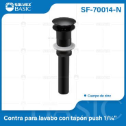 SF-70014-N  (Caja master 50)(MOQ 1 pz=1 caja) Contra para lavabo con tapón push 1/¼"