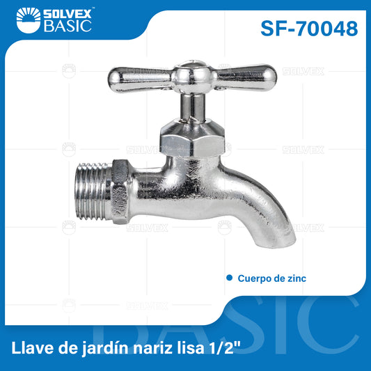 SF-70048 (Caja master 160)(MOQ 20pzs=1caja) Llave de jardin nariz lisa 1/2