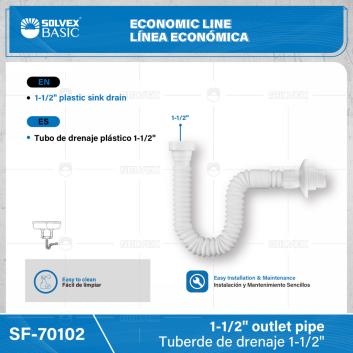 SF-70102-(Caja master 1 CTN=100 SKU)-(MOQ 1 SKU)-Tuberde de drenaje 1-1/2"
Tubo de drenaje plástico 1-1/2"