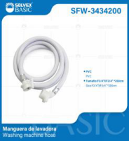 SFW-3434200 (Caja master 48)(MOQ 1 pz=1 bolsa) Manguera de lavadora Washing machine hose