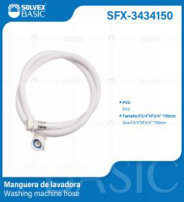 SFX-3434150 (Caja master 50)(MOQ 1 pz=1 bolsa) Manguera de lavadora Washing machine hose