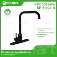 SP-10021-N+SF-61702-N (Caja master 6)(MOQ 1 pz=1 caja) Monomando para fregadero