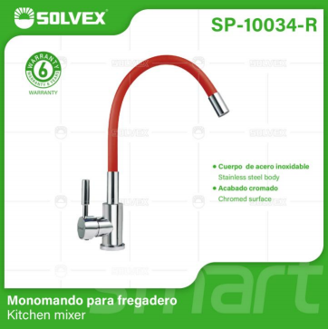 Liquidación SP-10034-R (Caja master 10)(MOQ 1 pz=1 caja) Monomando para fregadero kitchen mixer