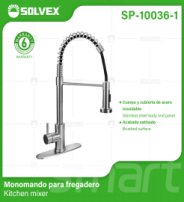 SP-10036-1 (Caja master 6)(MOQ 1 pz=1 caja) Monomando para fregadero Kitchen mixer