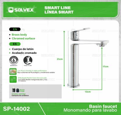 SP-14002-(Caja master 1 CTN=10 SKU)-(MOQ 1 SKU)-Monomando para lavabo
Cuerpo de latón,latón de alta calidad（CW617N/CC757S)