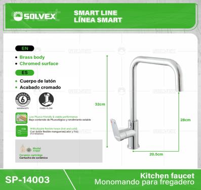 SP-14003-(Caja master 1 CTN=6 SKU)-(MOQ 1 SKU)-Monomando para fregadero
Núcleo de Latón