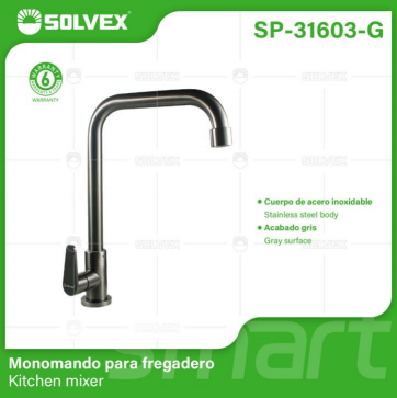 Liquidación SP-31603-G (Caja master 10)(MOQ 1 pz=1 caja) Monomando para fregadero kitchen mixer