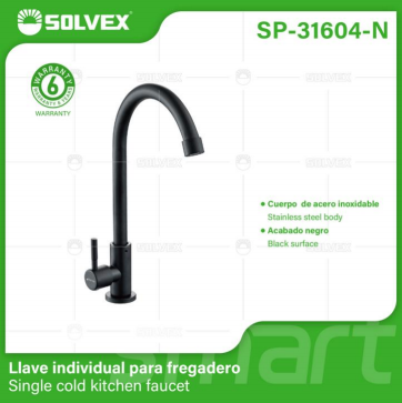 Liquidación SP-31604-N (Caja master 20)(MOQ 1 pz=1 caja) Llave individual para fregadero Single cold kitchen faucet