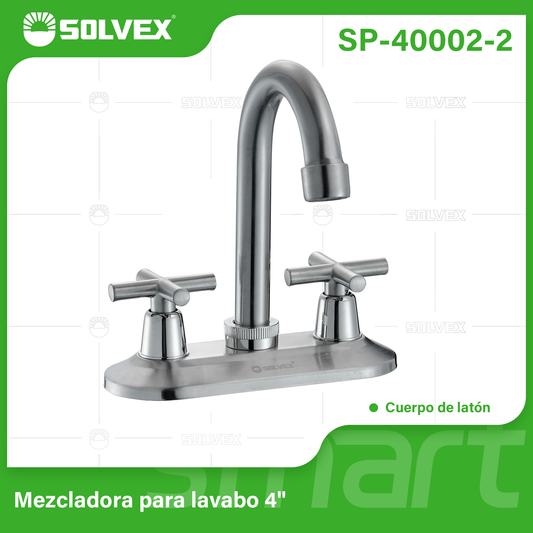 SP-40002-2 (Caja master 20)(MOQ 1 pz=1 caja) Mezcladora para lavabo 4"