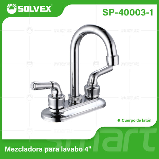 SP-40003-1 (Caja master 20)(MOQ 1 pz=1 caja) Mezcladora para lavabo 4"