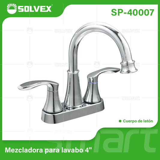 SP-40007 (Caja master 20)(MOQ 1 pz=1 caja) Mezcladora para lavabo 4"