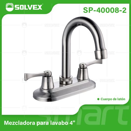 SP-40008-2 (Caja master 20)(MOQ 1 pz=1 caja) Mezcladora para lavabo 4"