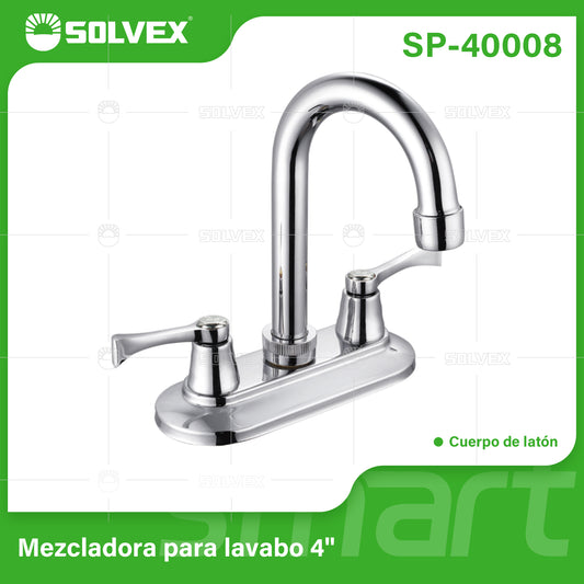 SP-40008 (Caja master 20)(MOQ 1 pz=1 caja) Mezcladora para lavabo 4"
