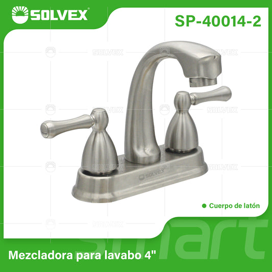 SP-40014-2 (Caja master 20)(MOQ 1 pz=1 caja) Mezcladora para lavabo 4"