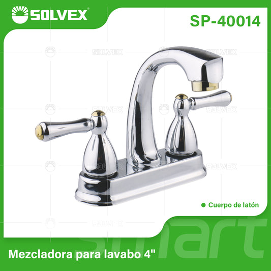 SP-40014 (Caja master 20)(MOQ 1 pz=1 caja) Mezcladora para lavabo 4"