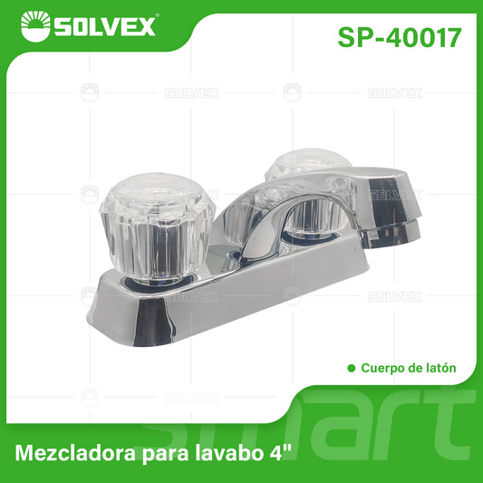 SP-40017 (Caja master 20)(MOQ 1 pz=1 caja) Mezcladora para lavabo 4"