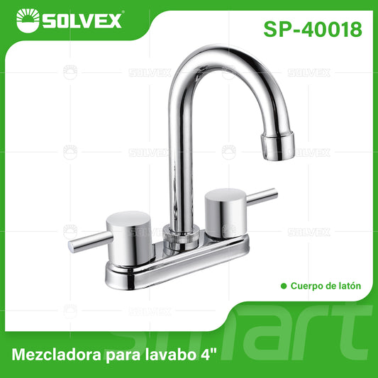 SP-40018 (Caja master 20)(MOQ 1 pz=1 caja) Mezcladora para lavabo 4"