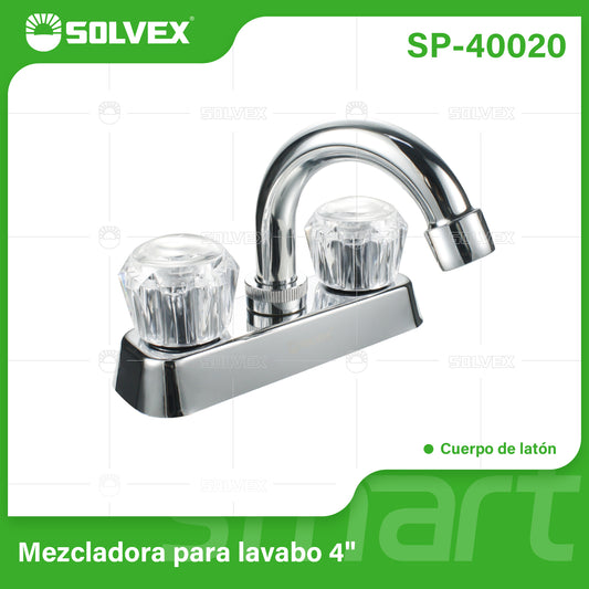 SP-40020 (Caja master 20)(MOQ 1 pz=1 caja) Mezcladora para lavabo 4"