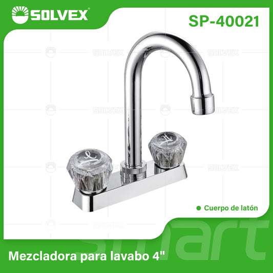 SP-40021 (Caja master 20)(MOQ 1 pz=1 caja) Mezcladora para lavabo 4"