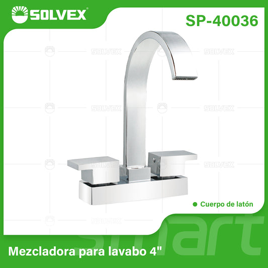 SP-40036 (Caja master 20)(MOQ 1 pz=1 caja) Mezcladora para lavabo 4"