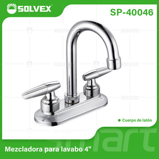 SP-40046 (Caja master 20)(MOQ 1 pz=1 caja) Mezcladora para lavabo 4"