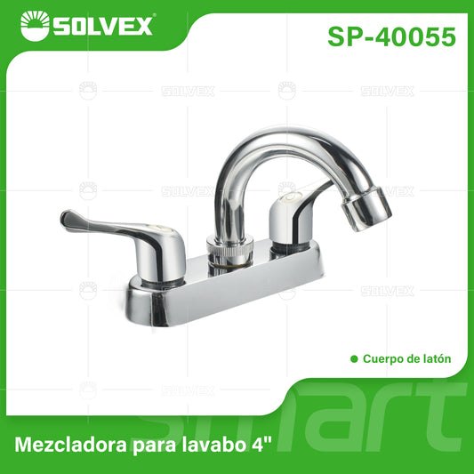 SP-40055 (Caja master 20)(MOQ 1 pz=1 caja) Mezcladora para lavabo 4"