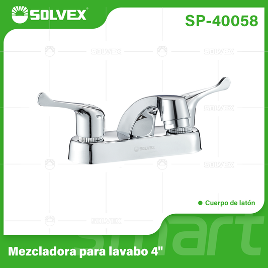 SP-40058 (Caja master 20)(MOQ 1 pz=1 caja) Mezcladora para lavabo 4"