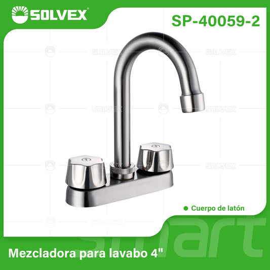 SP-40059-2 (Caja master 20)(MOQ 1 pz=1 caja) Mezcladora para lavabo 4"