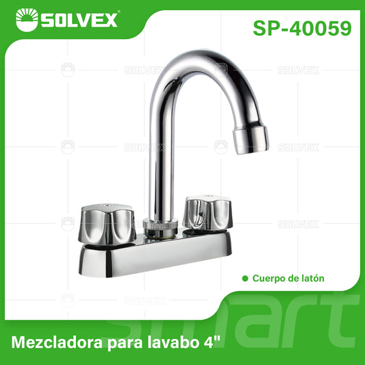 SP-40059 (Caja master 20)(MOQ 1 pz=1 caja) Mezcladora para lavabo 4"