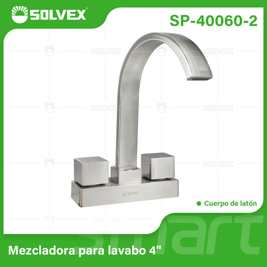 SP-40060-2 (Caja master 20)(MOQ 1 pz=1 caja) Mezcladora para lavabo 4"