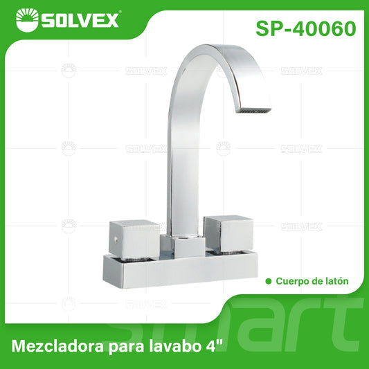 SP-40060 (Caja master 20)(MOQ 1 pz=1 caja) Mezcladora para lavabo 4"