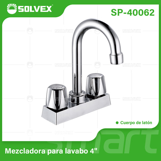 SP-40062 (Caja master 20)(MOQ 1 pz=1 caja) Mezcladora para lavabo 4"