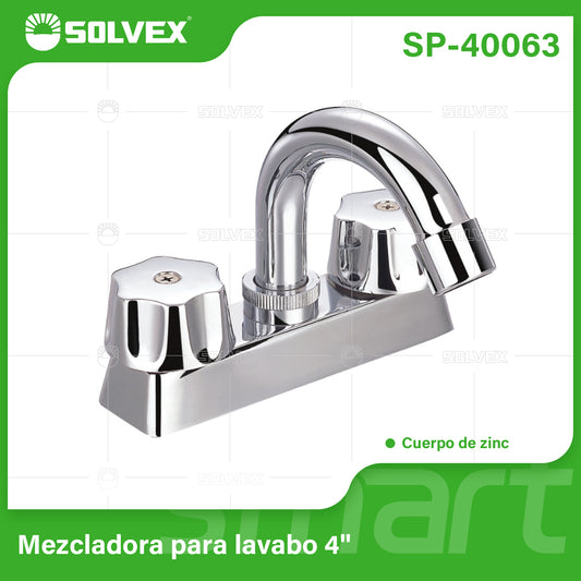 SP-40063 (Caja master 20)(MOQ 1 pz=1 caja) Mezcladora para lavabo 4"