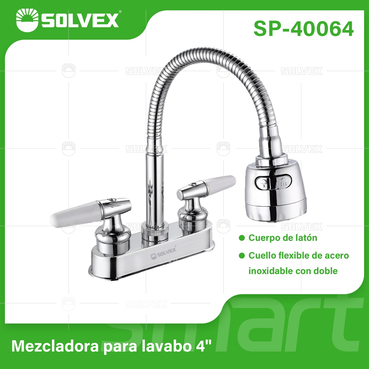 SP-40064 (Caja master 20)(MOQ 1 pz=1 caja) Mezcladora para lavabo 4"