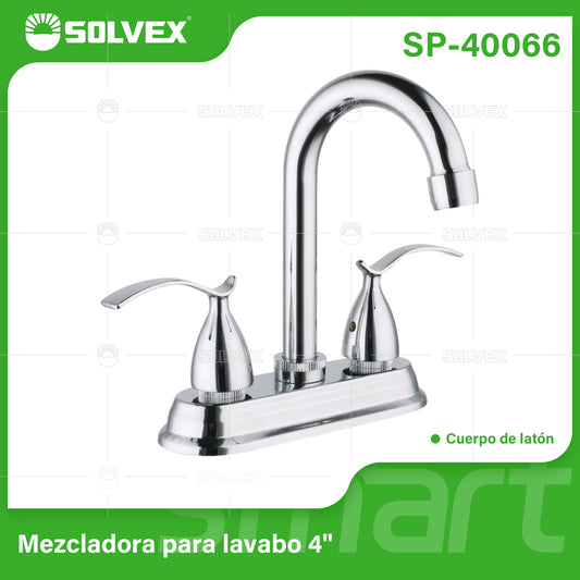 SP-40066 (Caja master 20)(MOQ 1 pz=1 caja) Mezcladora para lavabo 4"
