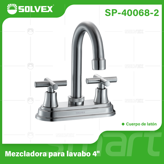 SP-40068-2 (Caja master 20)(MOQ 1 pz=1 caja) Mezcladora para lavabo 4"