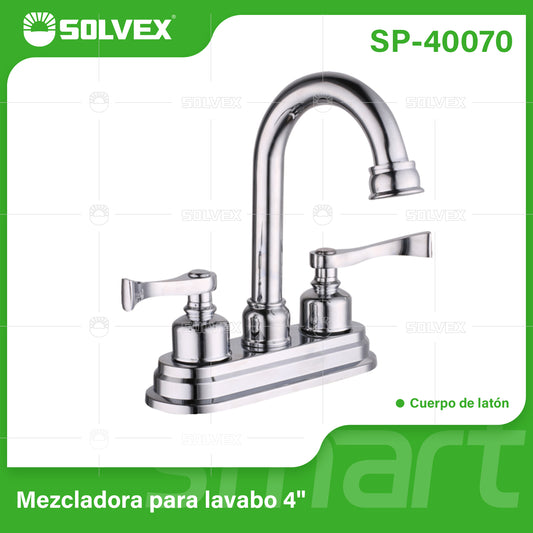 SP-40070 (Caja master 20)(MOQ 1 pz=1 caja) Mezcladora para lavabo 4"