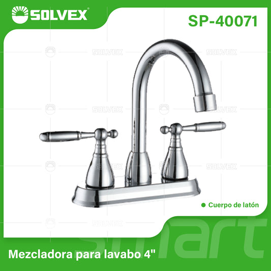 SP-40071 (Caja master 20)(MOQ 1 pz=1 caja) Mezcladora para lavabo 4"
