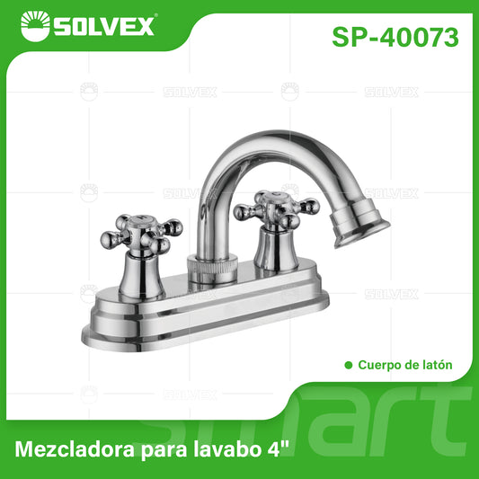 SP-40073 (Caja master 20)(MOQ 1 pz=1 caja) Mezcladora para lavabo 4"