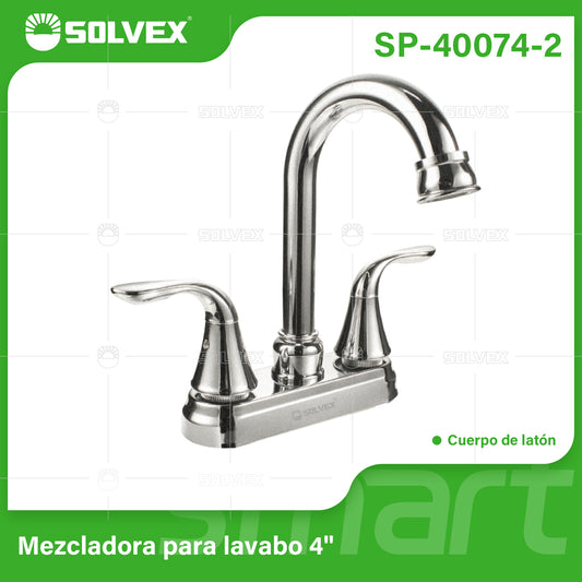SP-40074-2 (Caja master 20)(MOQ 1 pz=1 caja) Mezcladora para lavabo 4"