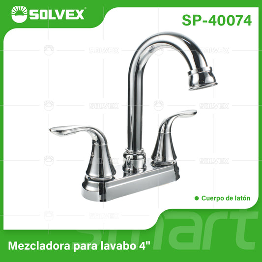 SP-40074 (Caja master 20)(MOQ 1 pz=1 caja) Mezcladora para lavabo 4"
