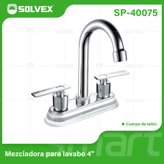 SP-40075 (Caja master 20)(MOQ 1 pz=1 caja) Mezcladora para lavabo 4"