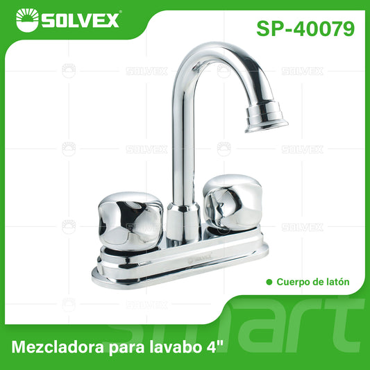 SP-40079 (Caja master 20)(MOQ 1 pz=1 caja) Mezcladora para lavabo 4"