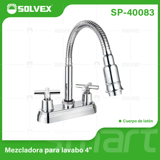 SP-40083 (Caja master 20)(MOQ 1 pz=1 caja) Mezcladora para lavabo 4"